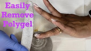 Watch me do  Easy Polygel Removal  Glitter Gel Nails Tutorial [upl. by Snave]