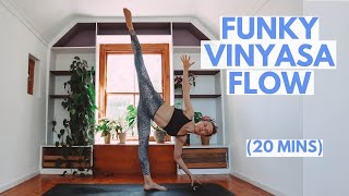 20 Min VINYASA FLOW  Funky Intermediate Yoga Flow [upl. by Annaoj]