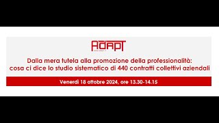 Dalla mera quottutelaquot alla quotpromozionequot della professionalità [upl. by Niessuh305]