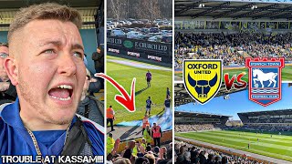 OXFORD UNITED VS IPSWICH TOWN  11  95TH MINUTE HEARTBREAK FAN THROWS PYRO amp LIMBS IN OXFORD [upl. by Maighdiln]