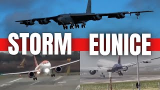 Storm Eunice  B52 Landing And More [upl. by Elsworth]