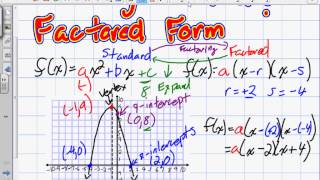 Relating Standard and Factored Form Grade 11 mixed Lesson 31 22 3 13 [upl. by Macmullin904]