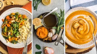 3 SAVORY Vegan Pumpkin Recipes in One Pot [upl. by Aurelea716]