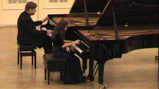 Anastasia Sokolova amp Peter Laul MozartLarghetto e Allegro in E flat for 2 pianos [upl. by Amlev]