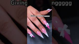 Pink stiletto 💅youtubeshorts nailinspo youtube naildesigns [upl. by Ahsieyt]