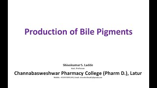 36Production of Bile Pigments [upl. by Aihsaei712]