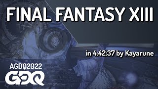 Final Fantasy XIII by Kayarune in 44237  AGDQ 2022 Online [upl. by Ellednahs605]