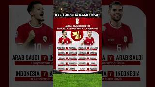 Jadwal Timnas Indonesia Kualifikasi Piala Dunia 2026 Putaran 3  Jadwal Timnas Indonesia [upl. by Tallbot902]