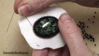 How to Create a Bezel Row in Bead Embroidery [upl. by Kinzer515]