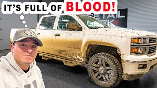 Cleaning a Hunters BLOODY Truck  Super Muddy Truck Wash [upl. by Aslehc]