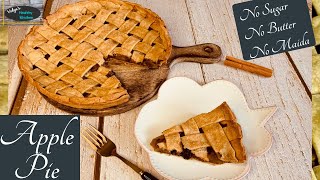 Eggless Whole Wheat Apple PieNo MaidaNo Refined SugarNo ButterHow to make lattice pie crust [upl. by Aisilef]