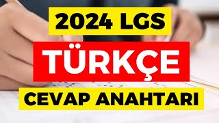 2024 LGS Türkçe Dersi Cevap Anahtarı  2024 LGS Türkçe Cevapları 2024lgs [upl. by Gould72]