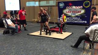 Matthias Maines at SPFGPC World Powerlifting Championship 2015 452lbs Bench Press at 219 BW [upl. by Tedder297]