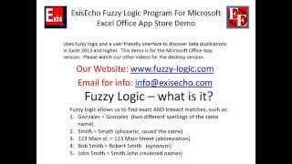 Exis Echo Fuzzy Logic Microsoft Office App Store Training Video [upl. by Odlanar]