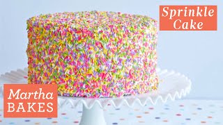 Martha Stewart’s ThreeLayer Sprinkle Cake  Martha Bakes Recipes [upl. by Bach]