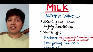 Nutritive value of MILK composition nutrition milk [upl. by Hagile]