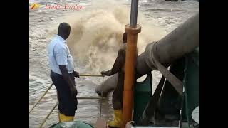 Cutter suction dredger discharging sand [upl. by Annawyt330]