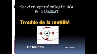 OPHTALMOLOGIE Trouble de la motilité [upl. by Allan]