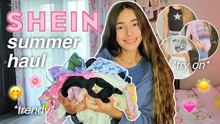 SHEIN SUMMER TRYON HAUL 🌺🌞  tops skirts swimsuits jewelry amp more [upl. by Chasse]