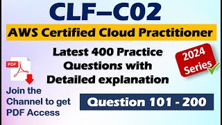 AWS Cloud Practitioner Exam Practice Questions  CLFC02  400 Practice Questions  Download PDF [upl. by Nifares]