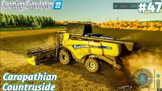 Soyabine Harvesting With New Holland Combine  Carapathian Countryside Farm  Ep47 FS22 [upl. by Aplihs]