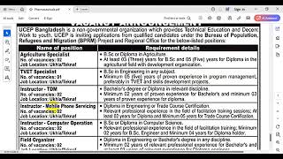 Unicep job Circular [upl. by Ap]