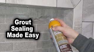 How to Seal Grout  Protect Your Grout and Tile  The Fixer Clips [upl. by Mayce]