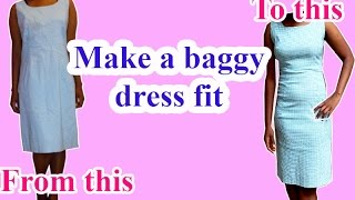 DIY clothes  How to make a dress fit tighterRemakes [upl. by Barstow]