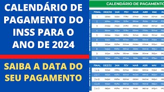 Calendário 2024 de pagamento de aposentados e pensionistas do INSS [upl. by Rame311]