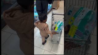 Kids shopping  Lidl with mini trolley 🛒 [upl. by Gaven]