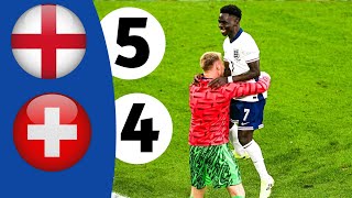 England vs switzerland  1 1   PENALTY SHOTOUTS  ALL GOALS [upl. by Ardme]