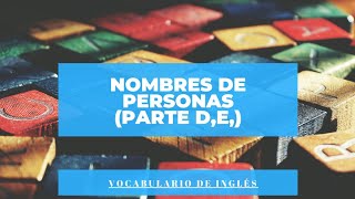 Nombres de personas en Inglés DE [upl. by Teodor]