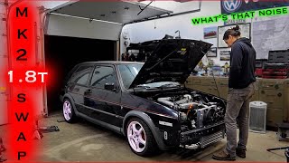 MK2 Golf 18t Swap  Finally on the ground  Whats that noise Pt11 [upl. by Bazluke]