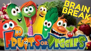 BRAIN BREAK FRUIT amp VEGETABLES EXERCISE BREAK Gonoodle alternative movement activityHome workout [upl. by Nyleek92]