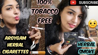 Aroygam herbal cigarettes 100 tobacco free harmless smoke review  cigarettes used in movies [upl. by Fridlund]