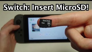 Nintendo Switch How to Insert Micro SD Card [upl. by Ettennil114]