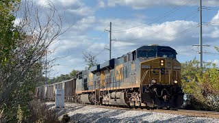 CSX ES40DC 5253 Leads C88814 Coal Loads on 91524 [upl. by Adamik]