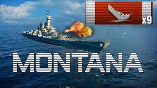 Tier X  MONTANA  9 KILLS  World of Warships [upl. by Nylirehc]