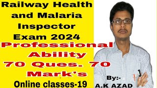 Railway Health and malaria Inspector online exam 2024online classes Class19 [upl. by Ragucci]