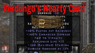 D2R Unique Items  Verdungos Hearty Cord Mithril Coil [upl. by Heymann919]