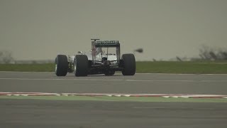 Formula 1 2014  Mercedes W05  Silverstone  Shakedown test  Mercedes V6 Pure sound [upl. by Irtak]