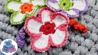 Flores de Crochet Tricolores Amigurumis Flores de Ganchillo Pintura Facil [upl. by Cand]