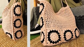 BOLSO TEJIDO A CROCHET  GANCHILLO  BOLSO GRANNY  TUTORIAL PASO A PASO [upl. by Stavros]