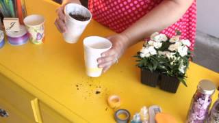 How to Make Flower Pots From Foam Cups  Craft Project Tips [upl. by Alverta]