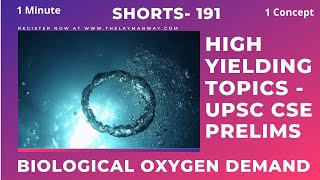 What is Biological Oxygen Demand  Dissolved Oxygen  Explained for UPSC prelims ias shorts [upl. by Resee]