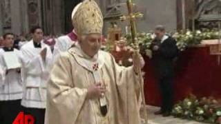 Raw Video Pope Knocked Down at Christmas Mass [upl. by Yaakov]