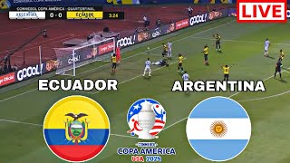 Argentina vs Ecuador Live Football  Copa America 2024  Quarter Final Match  Match Preview [upl. by Esereht]