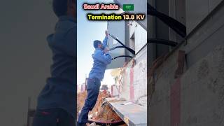 Saudi Arabia Electrician work termination 138Kv ￼ electrician minivlog shorts shortvideo [upl. by Aloiv776]