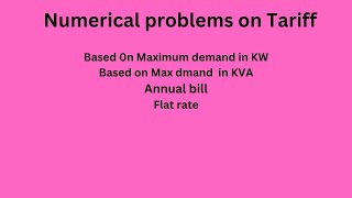 Numerical problems on Tariff 1 [upl. by Oihsoy]