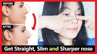 Get rid of hook nose amp nose hump reduction naturally  Get Straight Slim amp Sharper nose  Exercises [upl. by Rhetta]